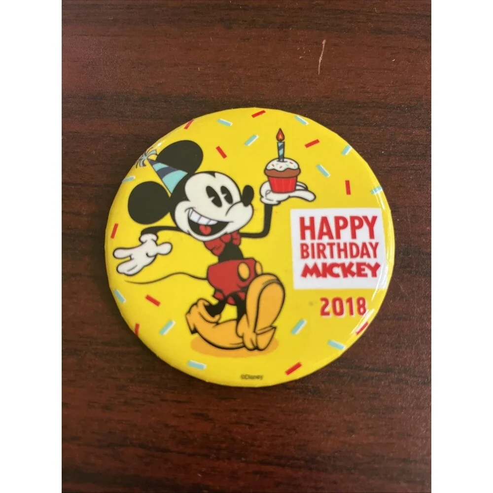 Disney Happy Birthday Mickey Mouse 2018 Button Pin